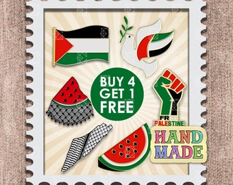 Watermelon Palestine Flag Enamel Pins Free Palestine Protest Arab Muslim Palestine Collar Enamel Pins Jeans Enamel Pins Backpack Pins Set