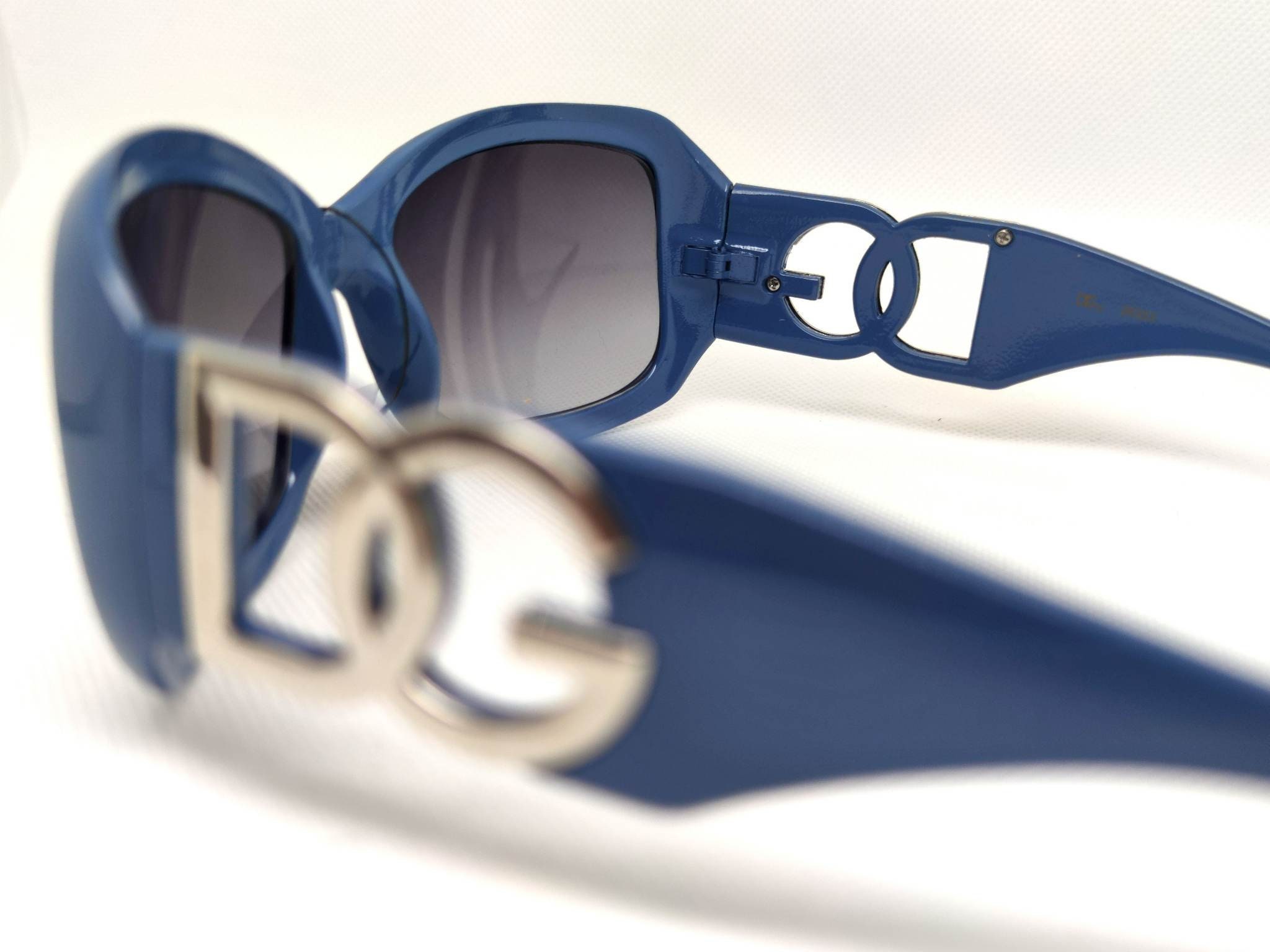 Oversized Square Blue Sunglasses With Yellow Case - Etsy