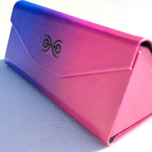 Occhiali da lettura pieghevoli Occhiali da sole Custodia blu e rosa di lusso, pochette rigida magnetica