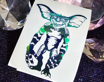 Gremlin Inspired Vinyl Decal in Shimmering Holographic or Alternate Colors Made from Long-Lasting Quality Vinyl