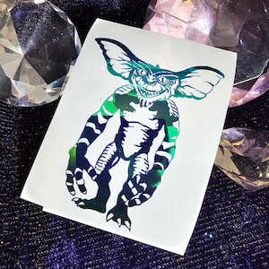 Gremlin Vinyl Decal in Shimmering Holographic or Alternate Colors Made from Long-Lasting Quality Vinyl