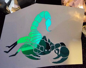 Scorpion Vinyl Decal in Shimmering Holographic or Alternate Colors Made from Long-Lasting Quality Vinyl