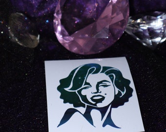 Marilyn Monroe Vinyl Decal in Shimmering Holographic or Alternate Colors Made from Long-Lasting Quality Vinyl