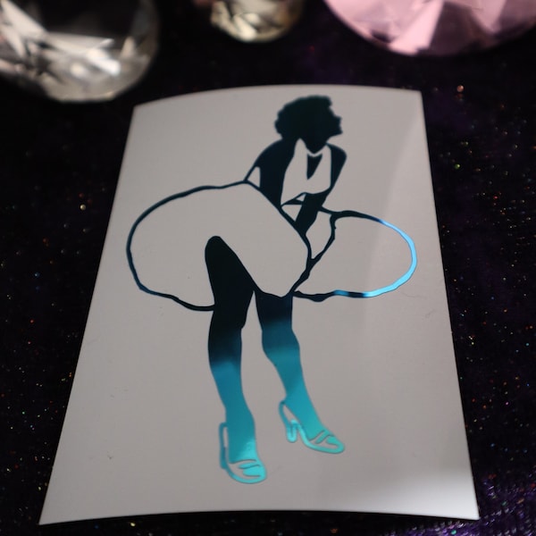 Marilyn Monroe Vinyl Decal in Shimmering Holographic or Alternate Colors Made from Long-Lasting Quality Vinyl