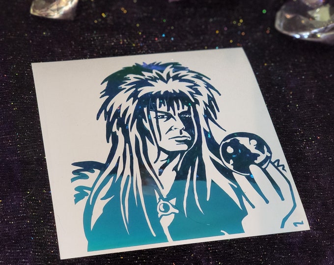 Featured listing image: Goblin King Inspired  Vinyl Decal in Shimmering Holographic or Alternate Colors Made from Long-Lasting Quality Vinyl
