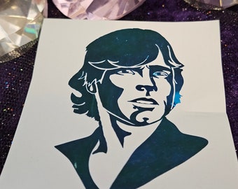 Luke Inspired Vinyl Decal in Shimmering Holographic or Alternate Colors Made from Long-Lasting Quality Vinyl