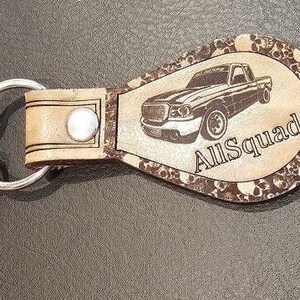 Leather Laser Engraved Keychain Personalized