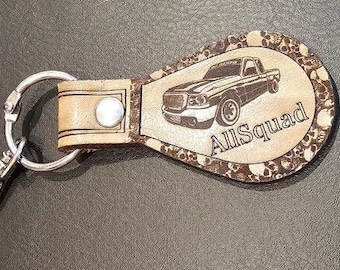Leather Laser Engraved Keychain Personalized