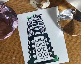Dalek Inspired Decal in Shimmering Holographic or Alternate Colors Made from Long-Lasting Quality Vinyl
