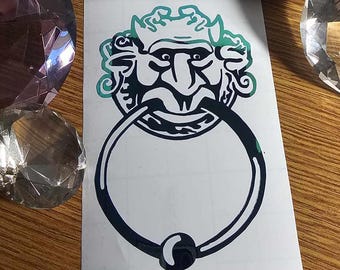 Door Knocker Labyrinth Inspired Vinyl Decal in Shimmering Holographic or Alternate Colors Made from Long-Lasting Quality Vinyl