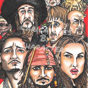 Caricature Portrait- 8 Faces in Color