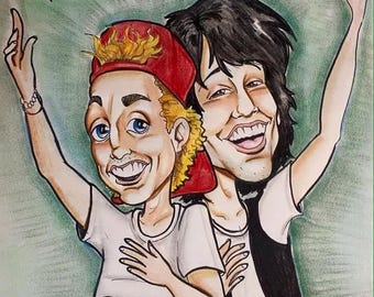 Caricature Portrait- 2 Faces in Color