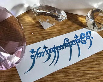 Elvish One Ring  Inspired Decal in Shimmering Holographic or Alternate Colors Made from Long-Lasting Quality Vinyl