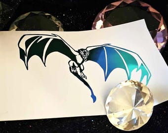 Dragon Game of Thrones Inspired Vinyl Decal in Shimmering Holographic or Alternate Colors Made from Long-Lasting Quality Vinyl