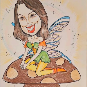 Fairy Caricature Portrait- 1 Face in color