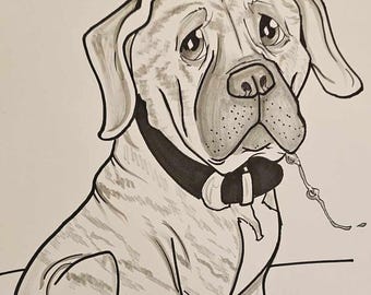 Caricature- 1 Animal in black and white