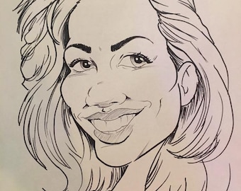 Caricature- 1 Face in black and white