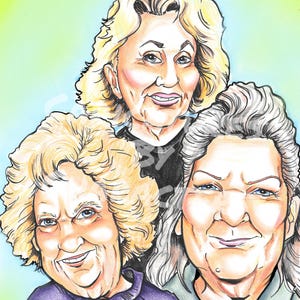 Caricature Portrait- 3 Faces in Color