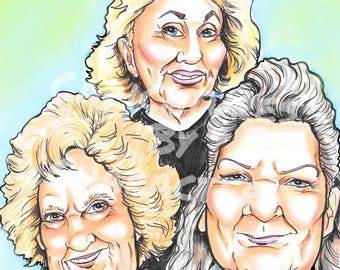Caricature Portrait- 3 Faces in Color