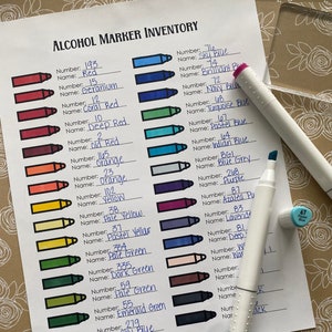 Alcohol Marker Inventory - Etsy