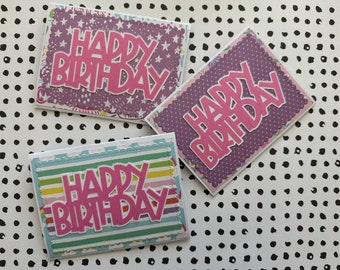 Birthday Card with Gift Card Holder. 3 Pack. Blank inside