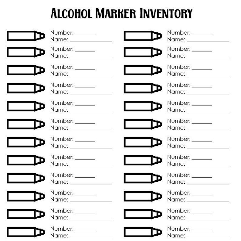 Alcohol Marker Inventory - Etsy