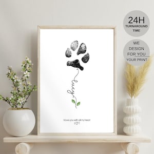 Custom Pet Paw Print from Photo, Dog Memorial Gift for Pet Loss, Digital Dog Paw Prints, Personalized Paw Print Keepsake for Pet Lovers V2