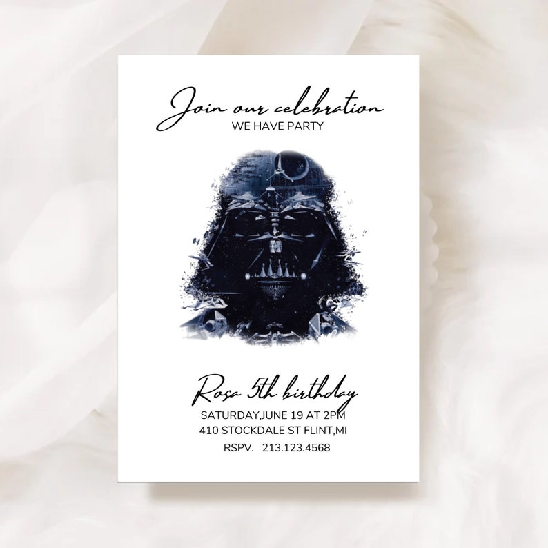EDITABLE Star Wars Invitation TEMPLATE Darth Vader Printable Etsy