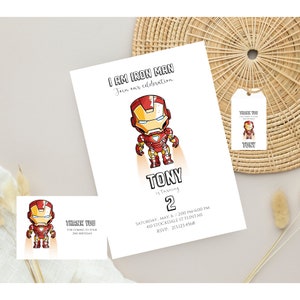 Superhero Birthday Invitation, Iron Man Birthday Invitation, Second Birthday Invite, Iron Man Birthday Editable, Template Instant Download