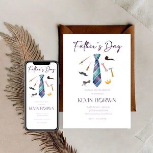 Vaderdaguitnodiging, bewerkbare Vaderdaguitnodiging, Dad Day Party Evite, bewerkbare uitnodiging, brunchuitnodiging, direct downloaden