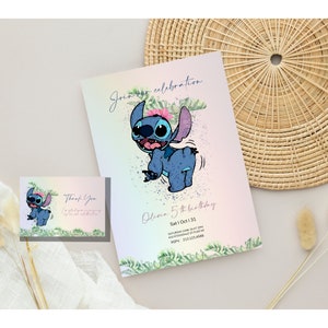 Stitch Birthday Girl Invitation Template, Personalized Digital Kids Party Invite Template, Stitch Party Invite, stitch and lilo invite