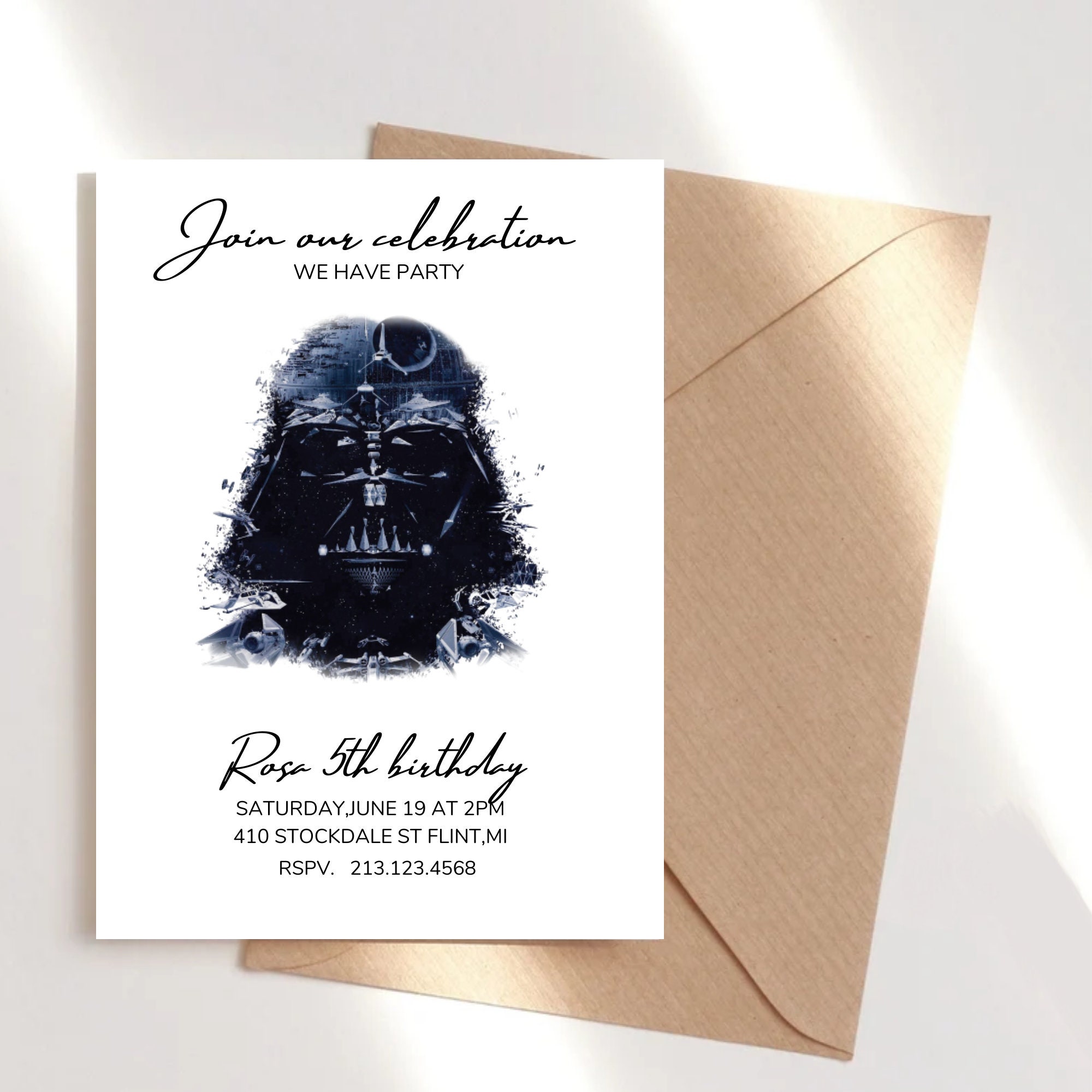 EDITABLE Star Wars Invitation TEMPLATE, Darth Vader, Printable Star EDITABLE Star Wars Invitation TEMPLATE, Darth Vader, Printable Star