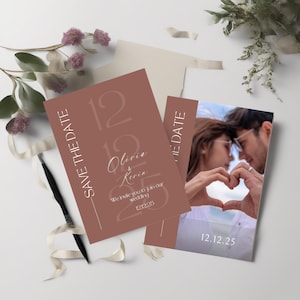 Photo Save The Date Template, Modern Save the Date Template, Minimalist Photo Save the Date Template, Wedding Invite, Editable Template