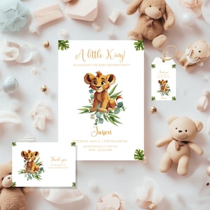 Lion King Baby Shower Invitation, Lion King Digital Invitation Template, Baby Simba Baby Shower, Digital Baby Shower Invitation, Instant