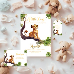 Lion King Baby Shower Invitation, Lion King Digital Invitation Template, Baby Simba Baby Shower, Digital Baby Shower Invitation, Instant