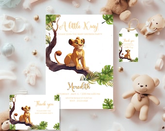 Lion King Baby Shower Invitation, Lion King Digital Invitation Template, Baby Simba Baby Shower, Digital Baby Shower Invitation, Instant