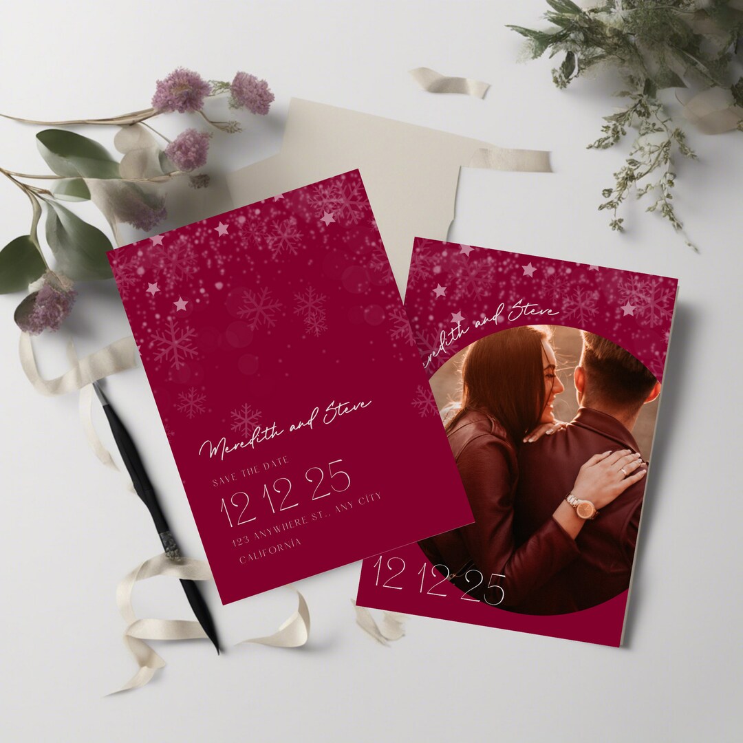 Holiday Christmas Save the Date Digital Template, Christmas Party Save ...