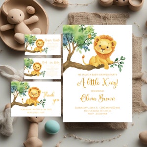 Lion King Digital Baby Shower Invitation Template, Lion King Invitation, Baby Simba Baby Shower, Digital Baby Shower Invitation, Instant V3