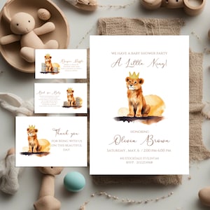 Lion King Digital Baby Shower Invitation, Lion King Invitation Template, Digital Baby Simba Baby Shower, Lion Baby Shower Invitation