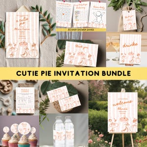Cutie Pie Baby Shower Invitation Bundle Template, Cutie Pie Baby Shower Invite, Fall Baby shower, Pie Baby Shower Decor, Autumn Baby Shower