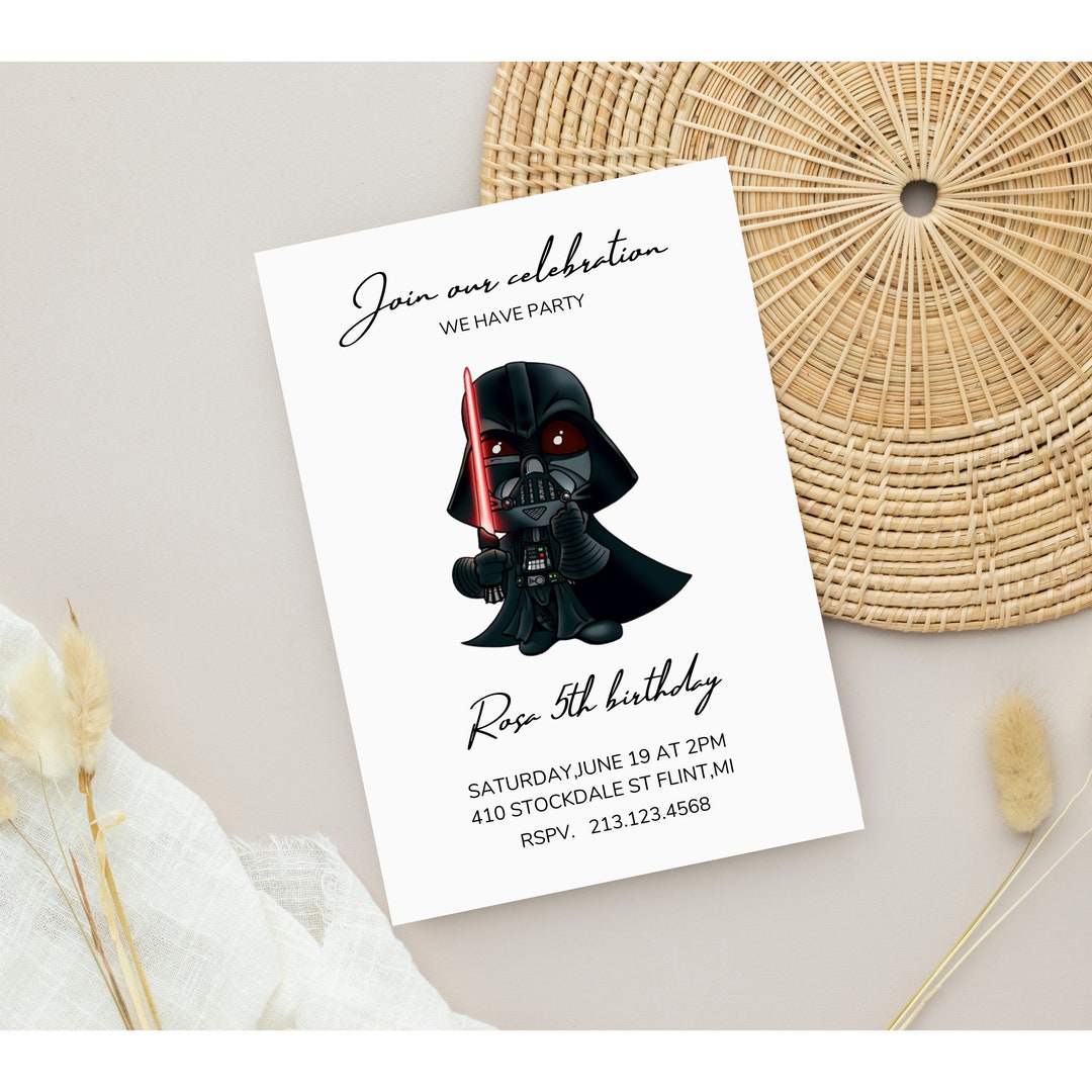 EDITABLE Star Wars Invitation , Printable Star Wars Birthday Invite ...