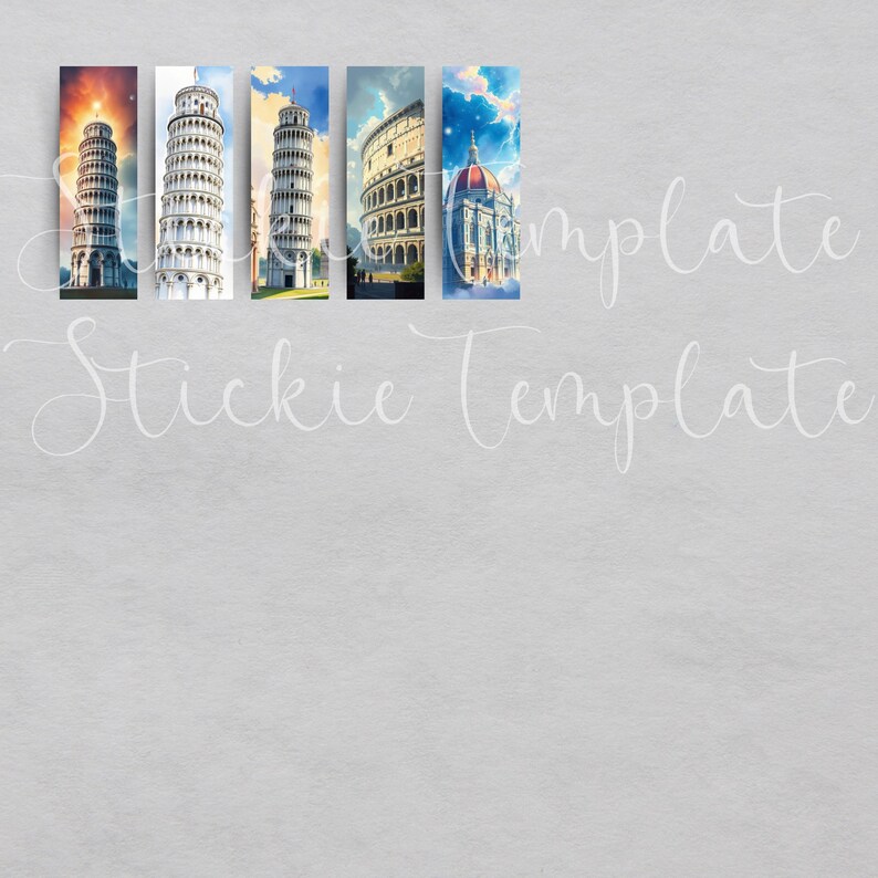 Italy Bookmark Printable, World Travel Bookmark, Watercolor Rome- Pisa ...