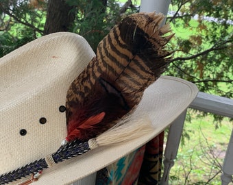 Cowboy Hat Feather, Hat Feather, Western Feather, Hand Crafted Hat Feather  Embellishment 