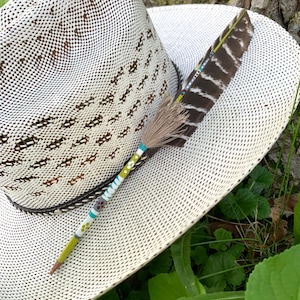Hat Feather, Wild Quill Cowboy Hat Feather, Western Feather, Hand Crafted Hat Feather Embellishment, Buckaroo Hat Feather
