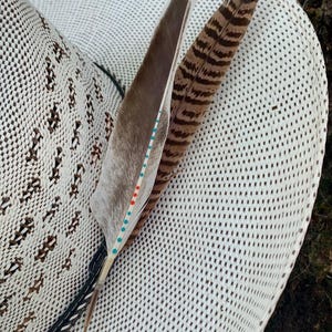 Hat Feather, Western Feather, Hand Crafted Hat Feather, Cowboy Hat, Western Accessories, Cowboy Style, Feather Hat Accent, Ranch Wear