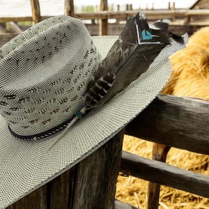 Hat Feather, Western Feather, Hand Crafted Hat Embellishments, Feather Hat Accents, Western Accessories, Buckaroo,  Western Wear, Ranch Wear