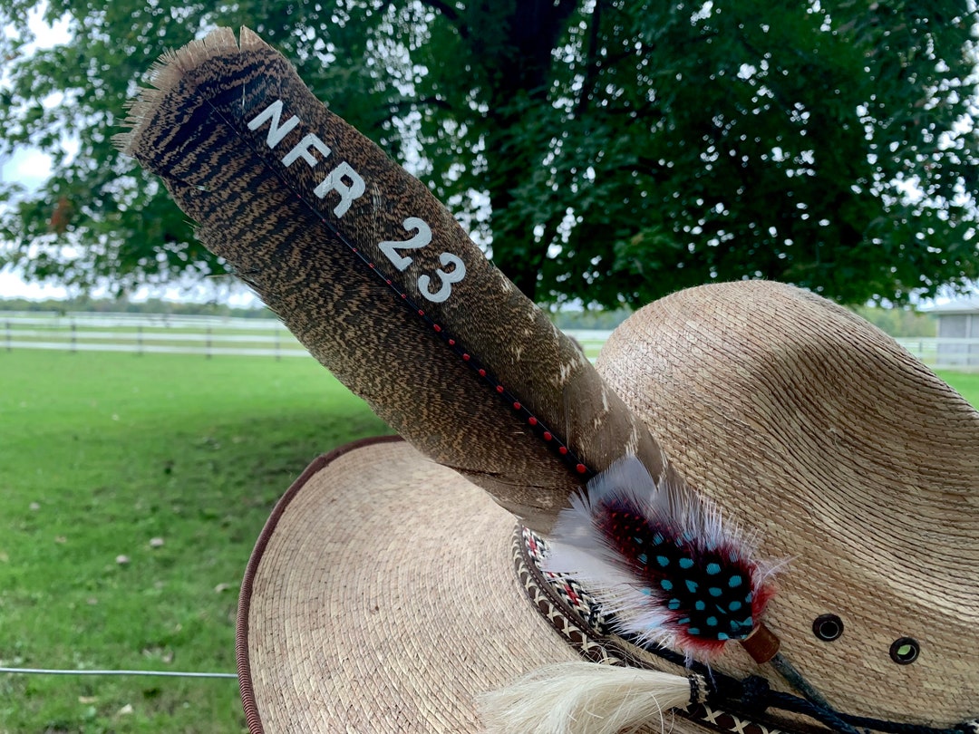 NFR Rodeo Cowboy Feather Western Hat Feather Hat Etsy