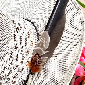 Hat Feather, Western Feather, Hand Crafted Hat Embellishments, Feather Hat Accents, Western Accessories, Buckaroo,  Western Wear, Ranch Wear