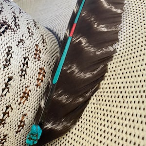 Hat Feather, Western Feather, Hand Crafted Hat Embellishments, Feather Hat Accents, Western Accessories, Buckaroo,  Western Wear, Ranch Wear