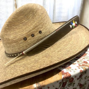 Hat Feather, Cowboy Hat Feather, Western Feather, Hand Crafted Hat Feather Embellishment, Buckaroo Hat Feather, Hand Painted Hat Feather